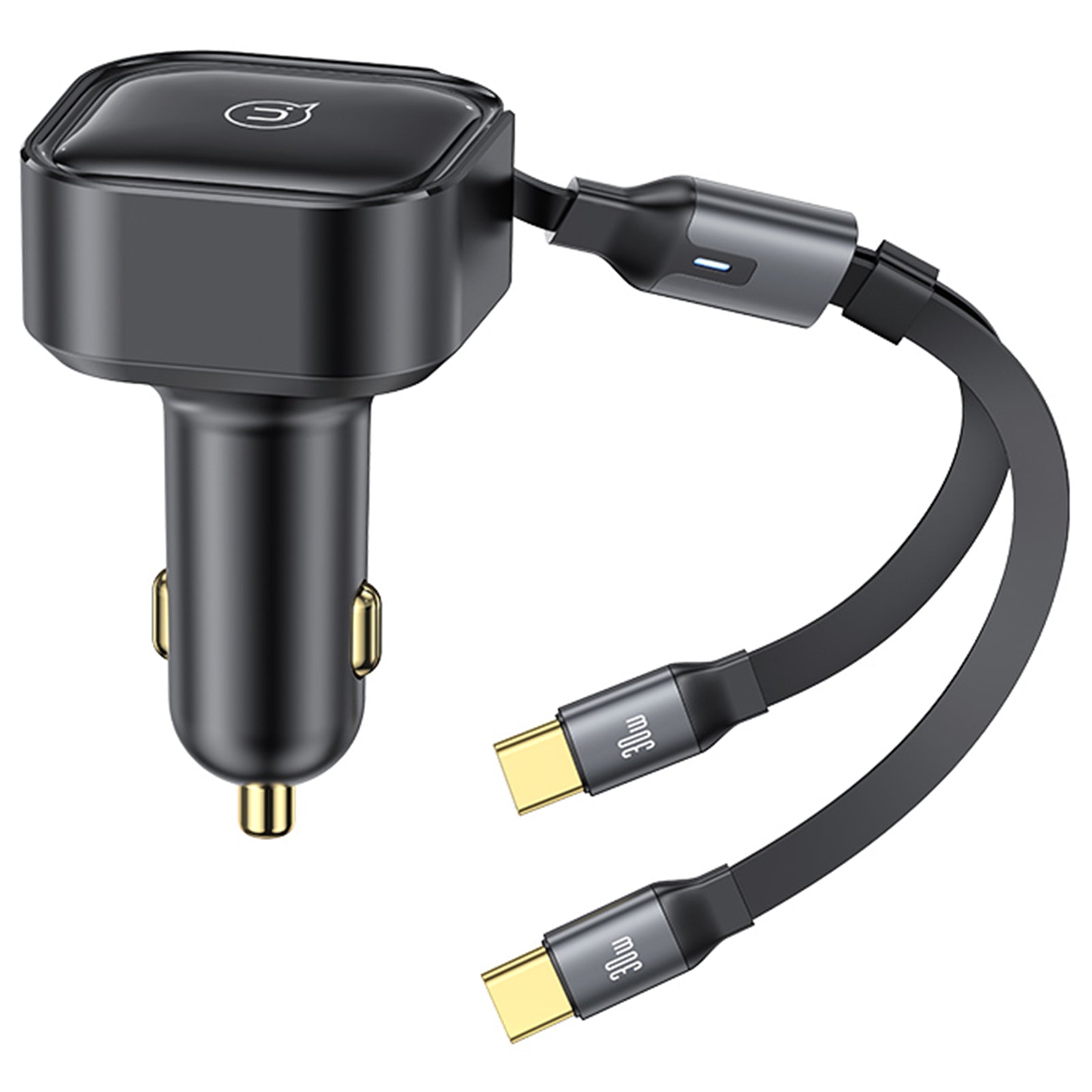 USAMS US-CC220 C41 PD 30W Phone Fast Charging Car Charger with Retractable Dual Type-C Cable USAMS US-CC220 C41 PD 30W Phone Fast Charging Car Charger with Retractable Dual Type-C Cable